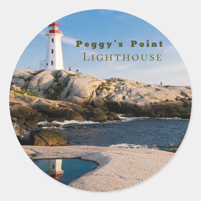 Peggys Point Lighthouse Atlantic Canada Runder Aufkleber (Vorderseite)
