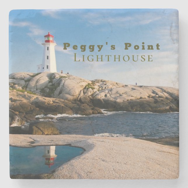 Peggys Point Lighthouse Atlantic Canada Steinuntersetzer (Vorderseite)