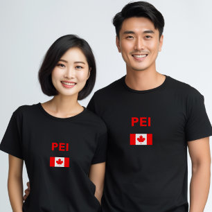 PEI Canada Canadian Flag Dark Color T-Shirt