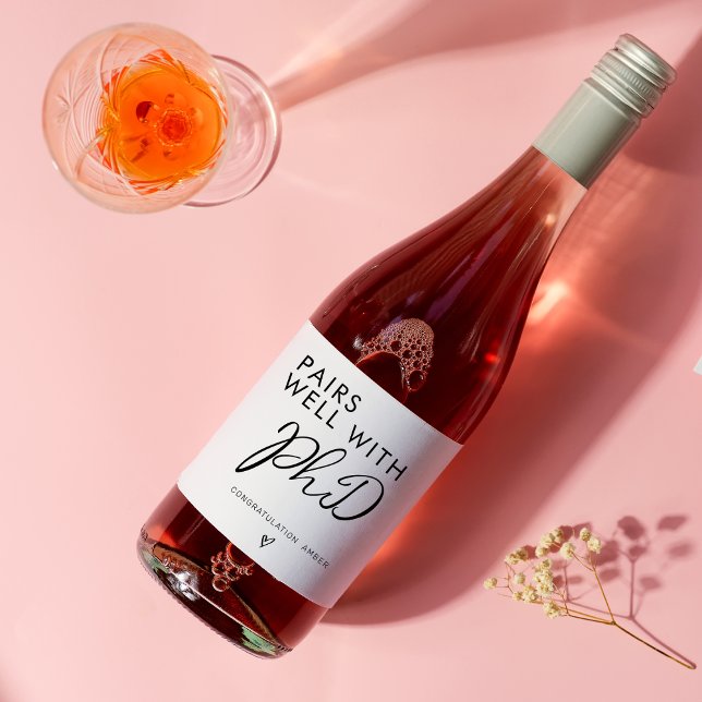 Peilt gut mit dem Doktortitel des Doktoranden-Absc Weinetikett (Von Creator hochgeladen)