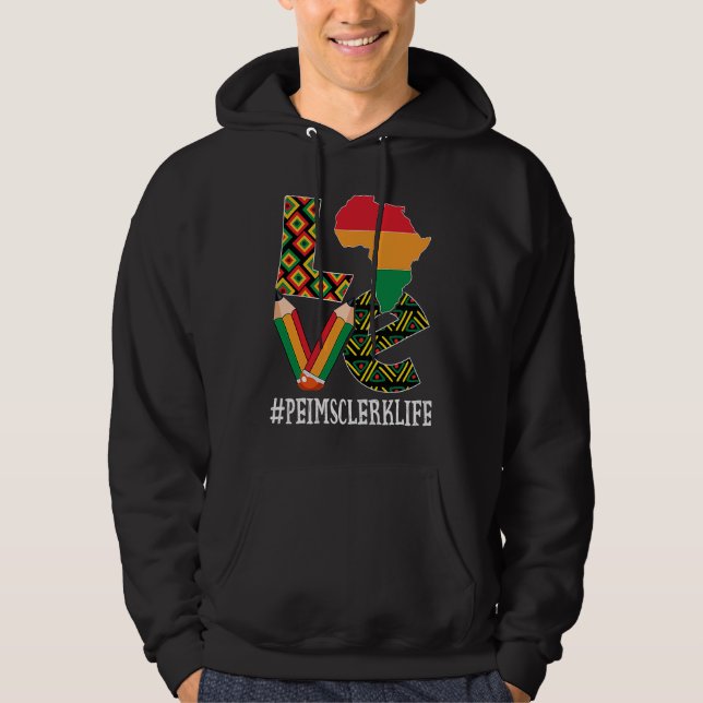 Peims Clerk Love Map African American Black Histor Hoodie (Vorderseite)