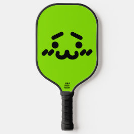 Peinlich Süßes Gesicht Grün Pickleball Schläger