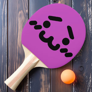 Peinlich süßes Gesicht Lila Ping-Pong-Schläger Tischtennis Schläger