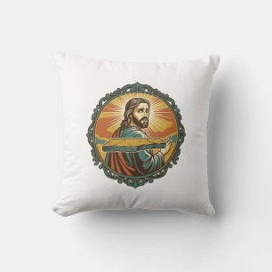 Peinlicher Jesus Stolpert Flache Oberfläche Öffent Kissen