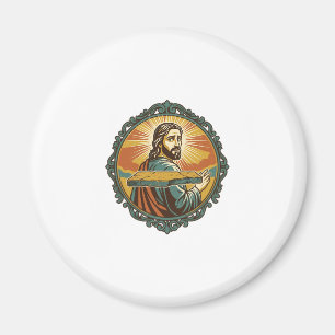 Peinlicher Jesus Stolpert Flache Oberfläche Öffent Magnet