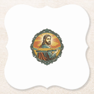 Peinlicher Jesus Stolpert Flache Oberfläche Öffent Untersetzer