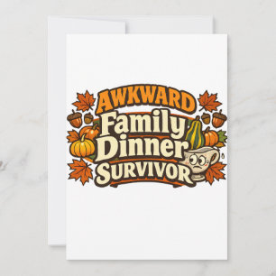 Peinliches Familientreffen Überlebender Thanksgivi Dankeskarte