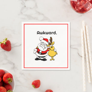 Peinliches Santa-Selfie, lustige Weihnachts-Cartoo Serviette