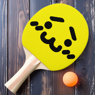 Peinliches Süßes Gesicht Gelbes Ping Pong Paddle Tischtennis Schläger