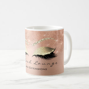 Peitschen-Erweiterungs-Schönheits-funkelnd rosa Kaffeetasse