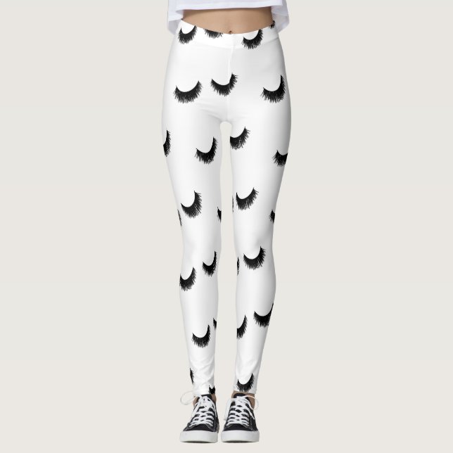 Peitschen-Muster-Wimper-Erweiterungs-Maskenbildner Leggings (Vorderseite)