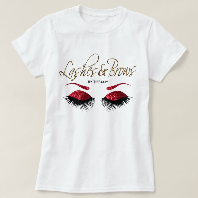 Peitschen und Brauen - Rot T-Shirt (Design vorne)