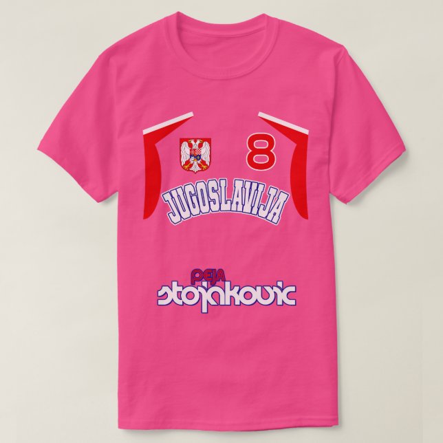 Peja Stojakovic Retro Jugoslawien Euro Basketball  T-Shirt (Design vorne)