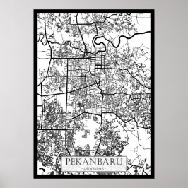 Pekanbaru Indonesia City Map Poster