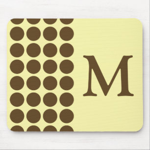 Pekancreme-neutrale Punkte mit Monogramm Mousepad