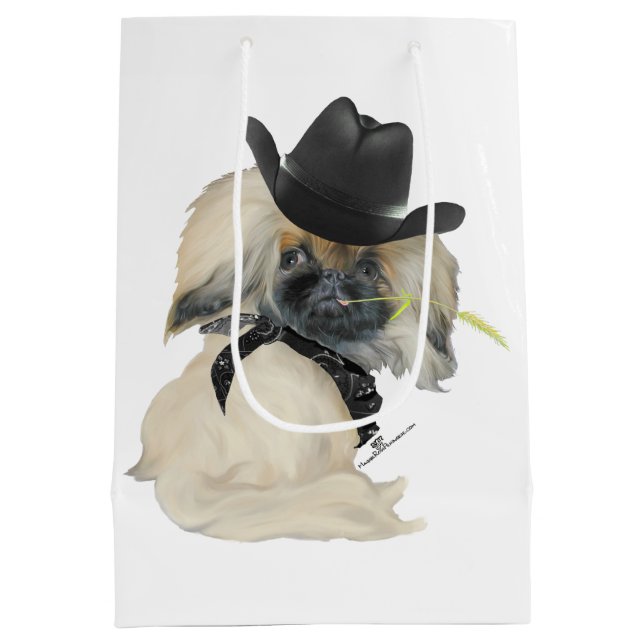 Peke Cowpoke Mittlere Geschenktüte (Rückseite)