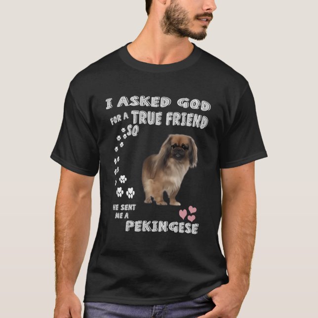 Peke Dog Quote Mama Pekinese Vater Pekingese T-Shirt (Vorderseite)