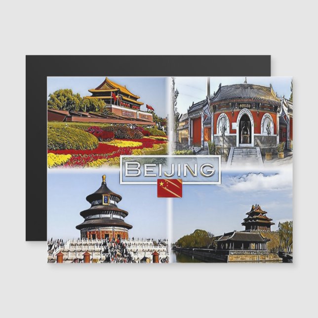 Pekin - China - Mosaik - Magnetkarte (Vorne/Hinten)