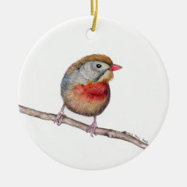 Pekin Robin Bird (Leiothrix lutea) Weihnachtsdekor Keramik Ornament
