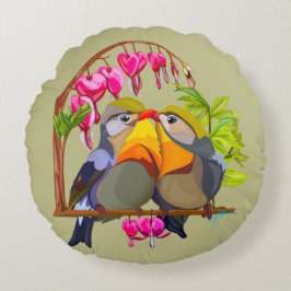 Pekin Robin Bird Pair Rundes Kissen