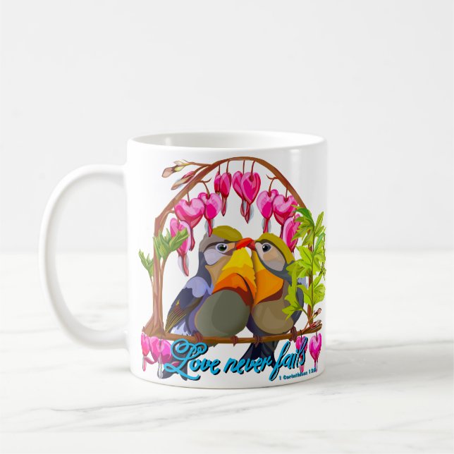 Pekin Robins - Leiothrix Liebe Versage nie Kaffeetasse (Links)
