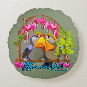 Pekin Robins - Leiothrix Liebe Versage nie Rundes Kissen