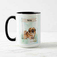 Pekineser Wasserfarbe Personalisierter Hund