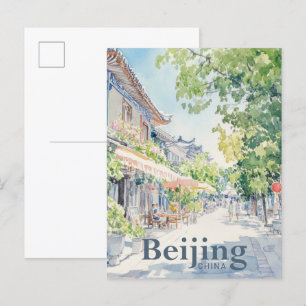 Peking China Aquarellmalerei Reise Postkarte