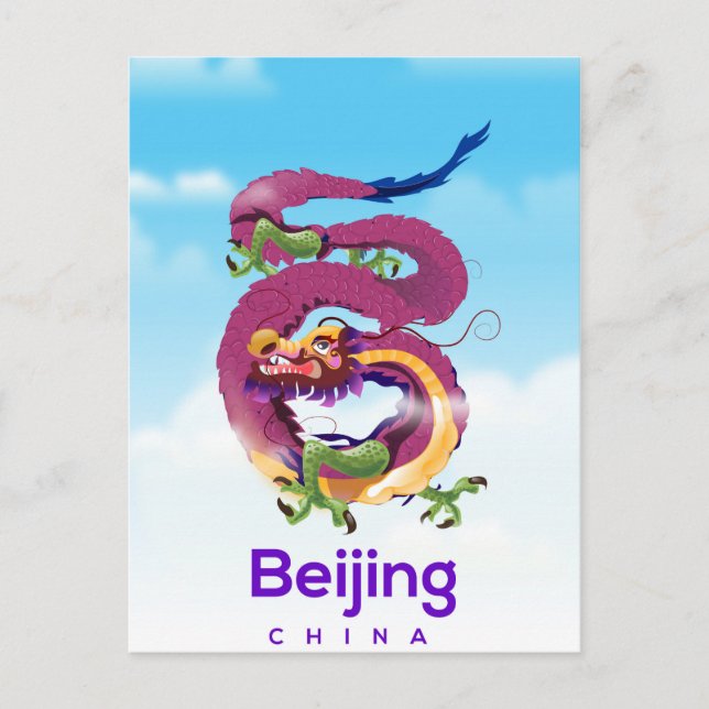 Peking China Dragon Reiseplakat Postkarte (Vorderseite)