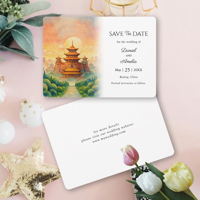 Peking China Hochzeit in Urlaubsort Save The Date (Beijing  China Destination  Save The Date)