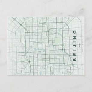 Peking China Karte Minimale Postkarte