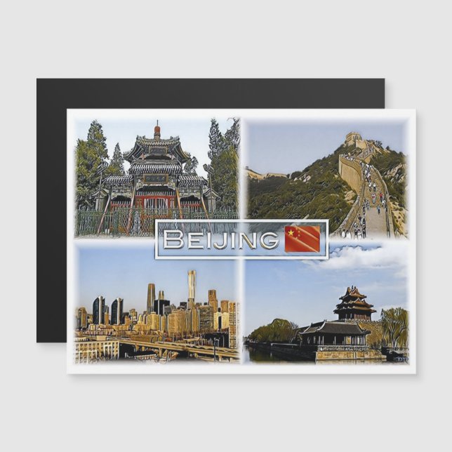 Peking - China - Mosaik - Magnetkarte (Vorne/Hinten)