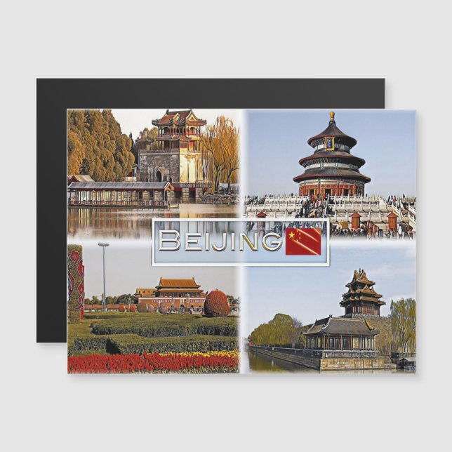 Peking - China - Mosaik - Magnetkarte (Vorne/Hinten)