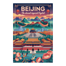Peking China Retro-Reiseposter Vintage-Kunst