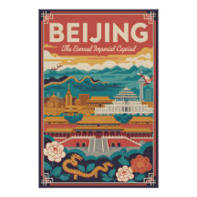 Peking China Retro-Reiseposter Vintage-Kunst