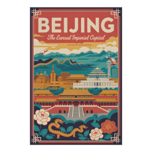 Peking China Retro-Reiseposter Vintage-Kunst Poster