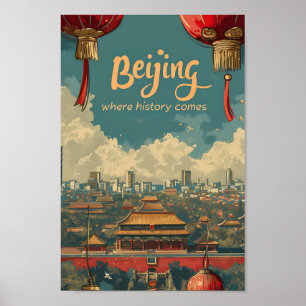 Peking China Vintage Kunst Poster