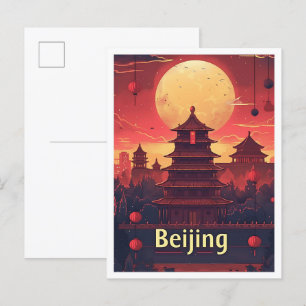 Peking China Vintage Kunst Postkarte