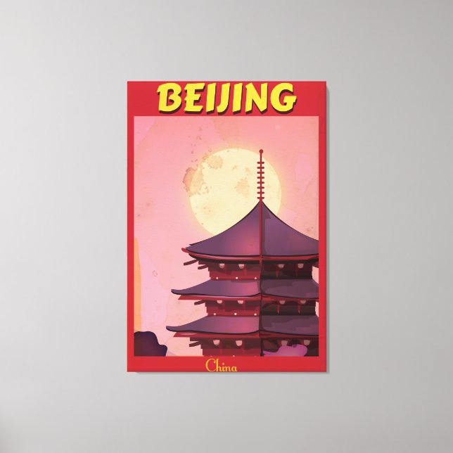 Peking China Vintage Reiseplakat Leinwanddruck (Vorderseite)