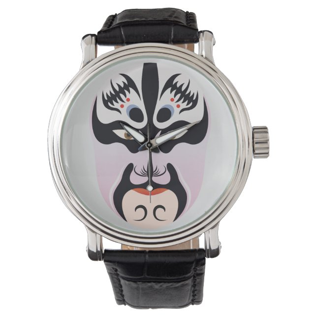 Peking Oper Make-up Zhang Fei Armbanduhr (Vorderseite)