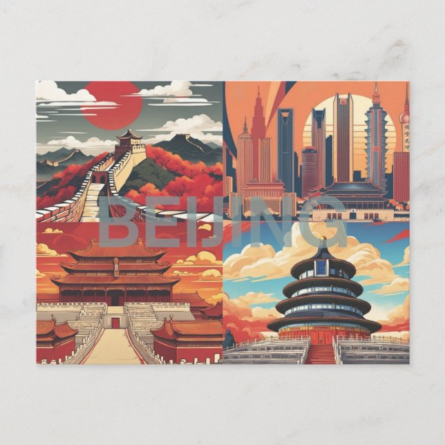 Peking Postcard - Künstlerisch Postkarte (Vorderseite)