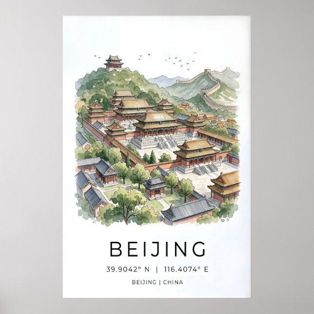 Peking Wandkunst Druck, Kaiserliche Dächer Poster (Vorne)