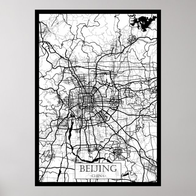 Pekinger China Karte Poster (Vorne)