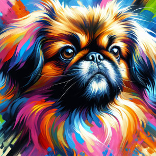 Pekingese Acryl Druck Bunt Lebendig Puzzle
