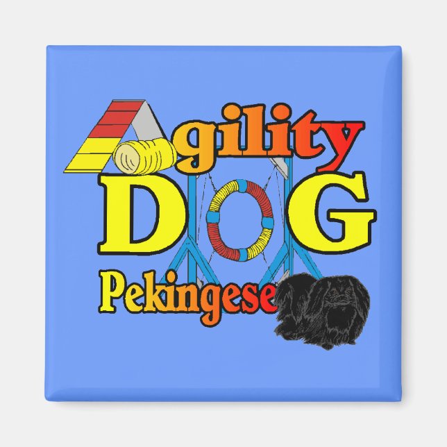 Pekingese_Agility Geschenke Magnet (Vorne)