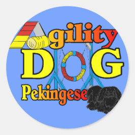 Pekingese_Agility Geschenke Runder Aufkleber