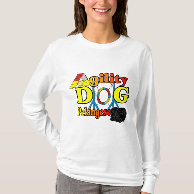 Pekingese_Agility Geschenke T-Shirt (Vorderseite)