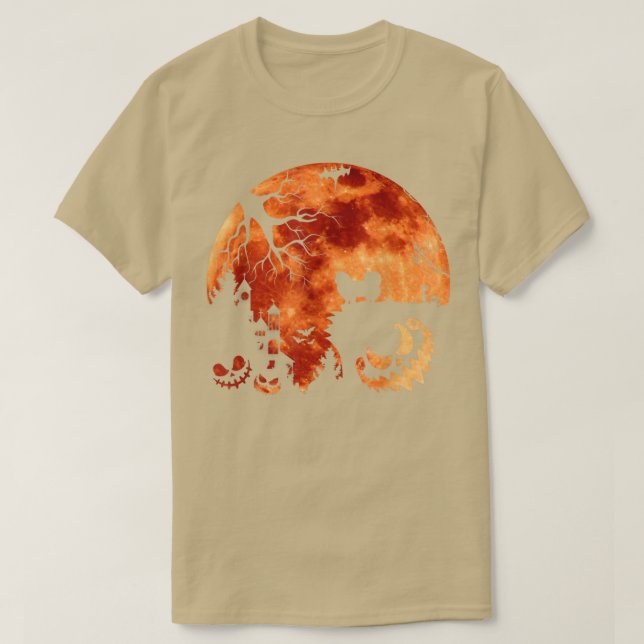 Pekingese and Moon Halloween Costume Pumpkin Dog L T-Shirt (Design vorne)