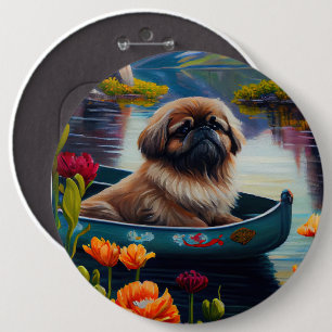 Pekingese auf dem Paddle: Ein Landschaftliches Abe Button