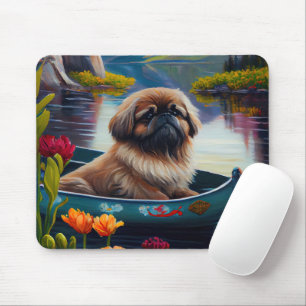 Pekingese auf dem Paddle: Ein Landschaftliches Abe Mousepad